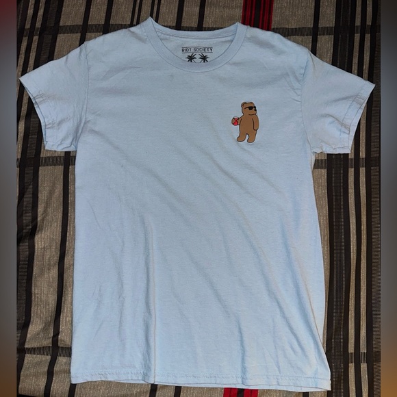 T-shirt riot society bear red cup - Picture 1 of 2